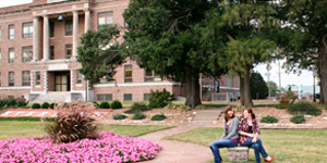 Sunkin Garden located outside Culbertson Auditorium. Has been a landmark of Sterling College for Alumni and current students