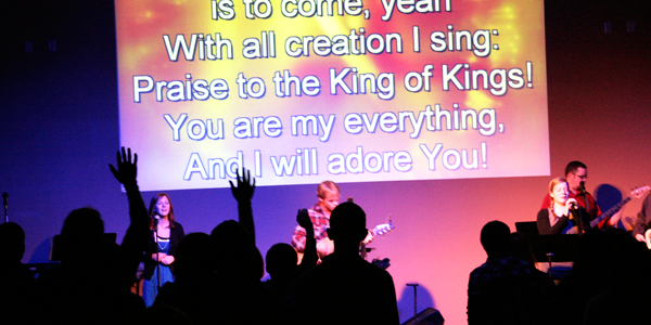 Current students enjoy student lead worship at chapel held twice a week