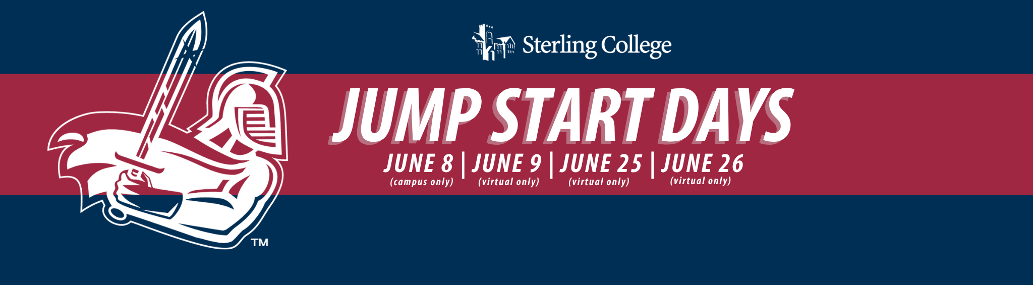 Jump Start Days Promotion featuring the Warrior Logo and dates