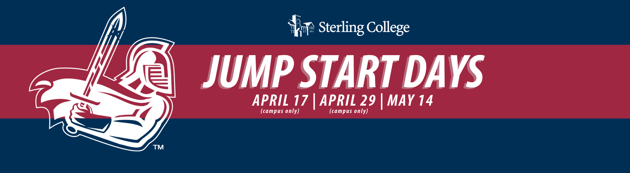 Jump Start Days Promotion featuring the Warrior Logo and dates