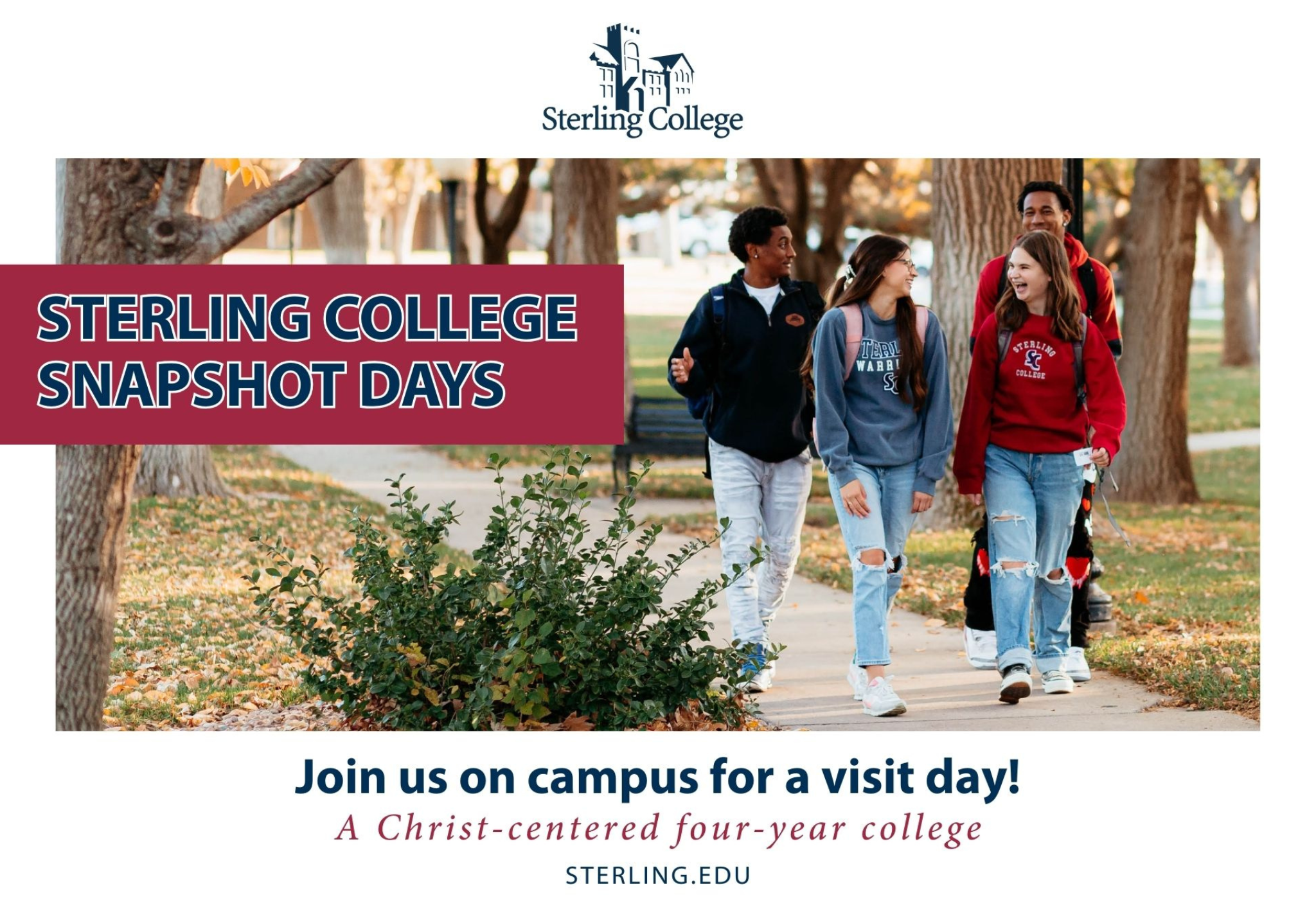 Sterling Snapshot Promotion - students walking on sidewalk