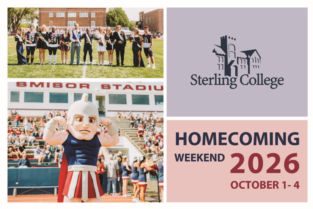 Homecoming Postcard featuring a group of people and a Warrior mascot
