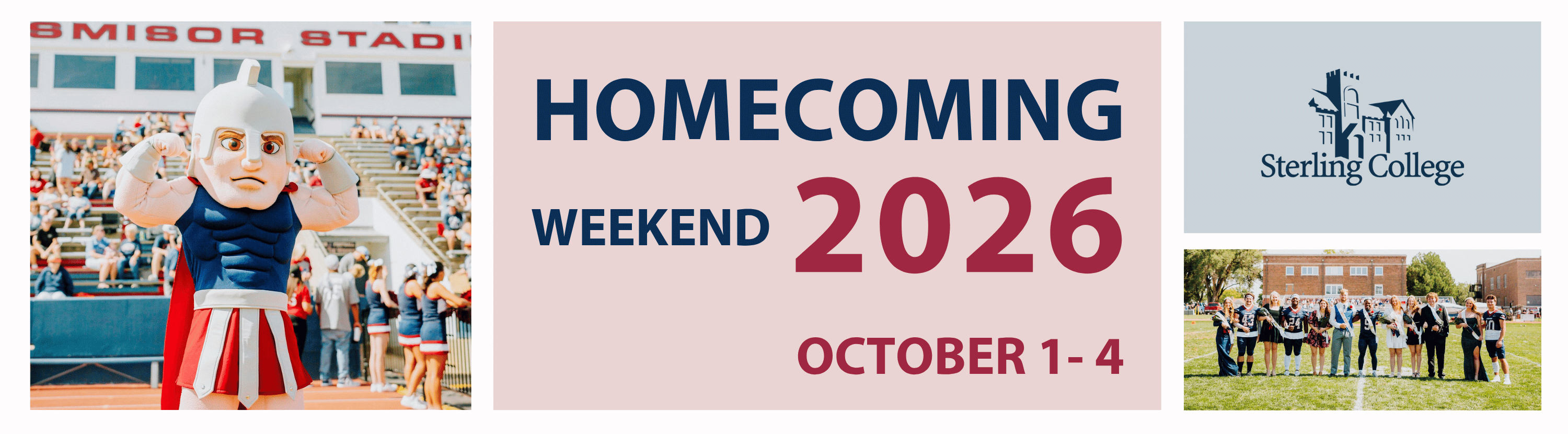 Homecoming Postcard featuring a group of people and a Warrior mascot