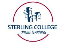 Sterling College Online Learning logo with red circle around logo