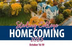 Sterling College Homecoming Promotion including a photo looking at a building and trees from the sky Sterling College Homecoming Promotion including a photo looking at a building and trees from the sky