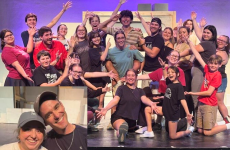 Theatre students rehearsing on stage Theatre students rehearsing on stage
