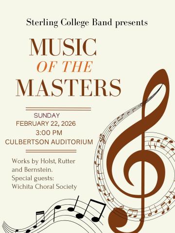 Musical Band poster featuring musical symbols and notes