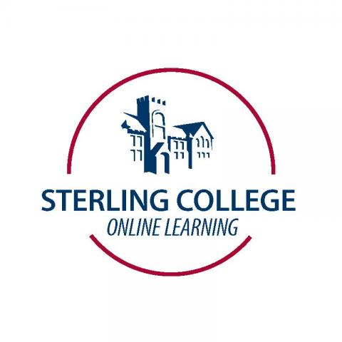 Sterling College Online Learning logo with red circle around logo