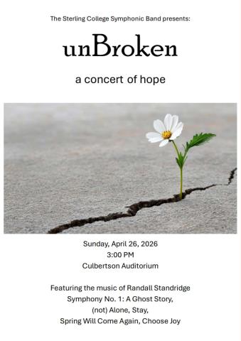 Concert Poster with a crack in cement and a flower growing out of it