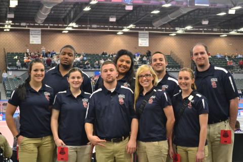 Nine SC AT students were invited to help cover the mats at the NAIA National Wrestling Championship. Nine SC AT students were invited to help cover the mats at NAIA Nationals.